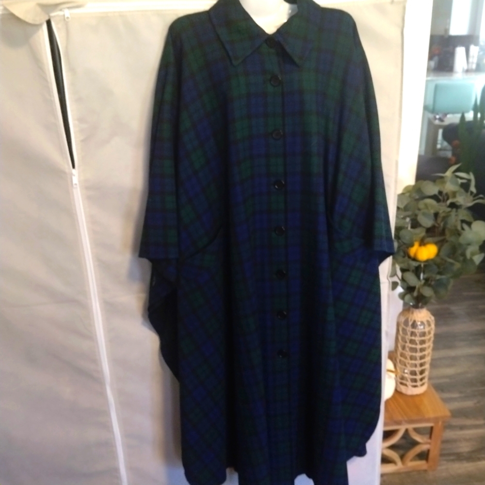 Pristine Pendleton 🔷Tartan Jacket/Cape 100% Virgin Wool